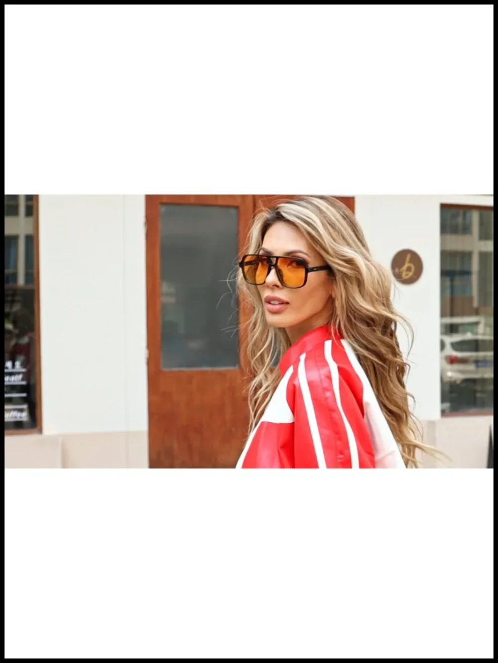 Oversized Aviator Sunglasses Square Frame UV400 Protection Retro 70s
